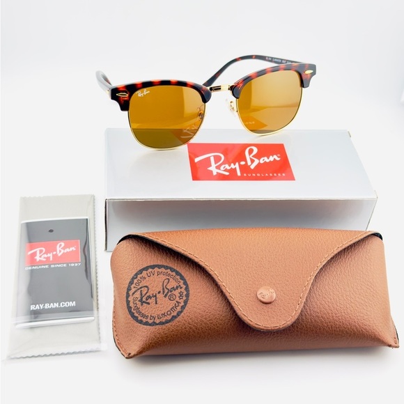Ray-Ban ClubMaster Sunglasses RB3016 Polished Havana frame B15 Brown Lenses New! main image 14